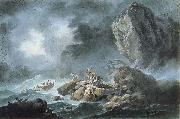 Jean Pillement Seascape with a Shipwreck oil painting